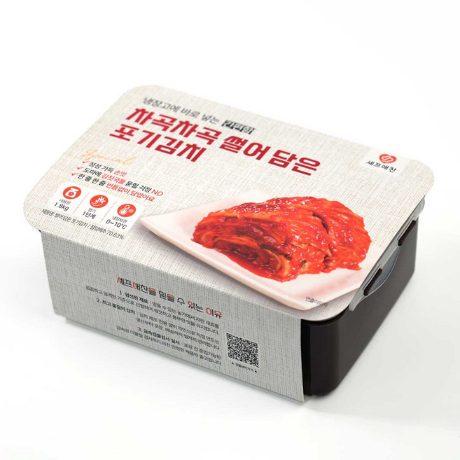 셰프애찬 열자마자 바로 먹는 썰어담은 배추김치, 1.8kg, 1개