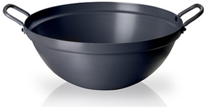 경질 튀김솥 업소용 닭튀김 튀김냄비 중형 대형 분식 튀김 업소 식당 구내식당 분식 조리 용품, 블랙, 1개, 튀김솥 50호, 51cm