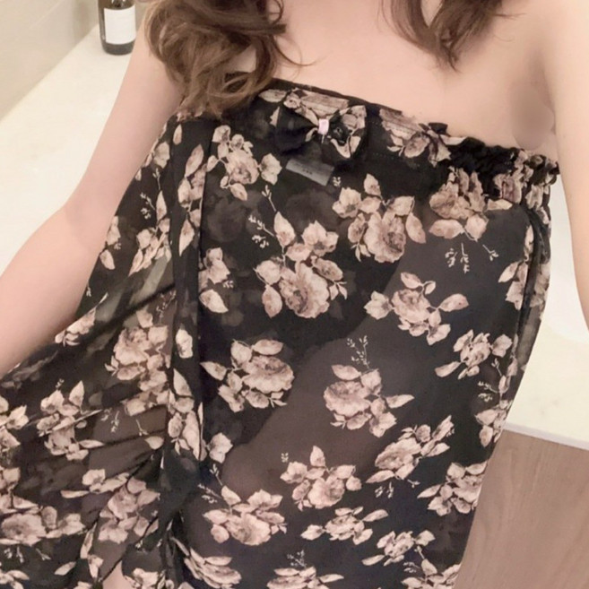 여성 국산 샤워가운 사우나 목욕용품 골프장 골프 웨어 휴스토니[본사], D. 블랙로즈, 1개