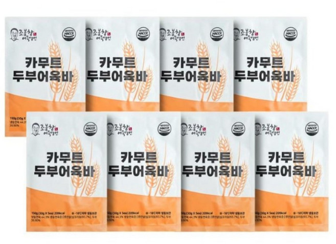 [MJ-KLEVASHARP] 조봉창명인의 카무트 두부어육바 카무트 분말 함유 간편한 간식 어묵탕 볶음 잡채요리 생선살 어묵, 1.2kg, 2세트