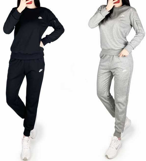 나이키 쭈리 포켓 면 맨투맨 조거 트레이닝 세트 남여공용 봄신상 단체 커플 AO