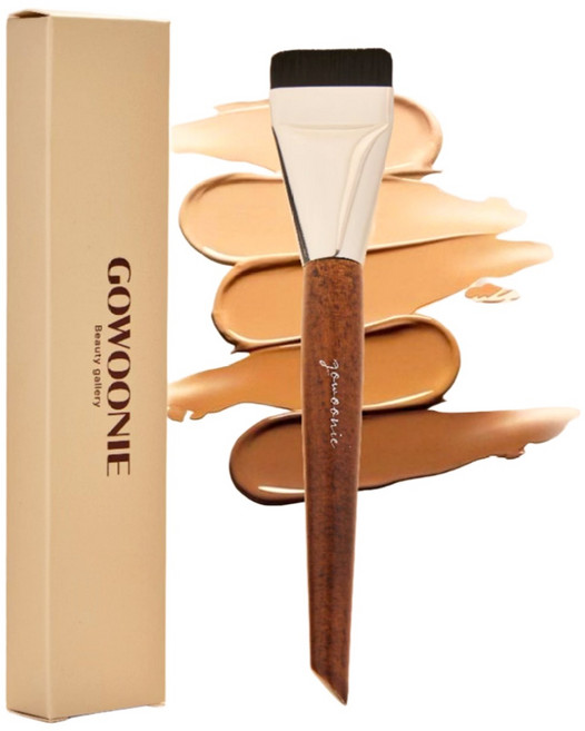 고우니 납작 파운데이션 브러쉬 파데붓, 모던실버, 1개