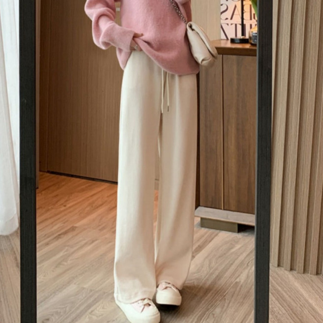 코듀로이 여성 봄 가을용 하이웨스트 벤딩 긴바지