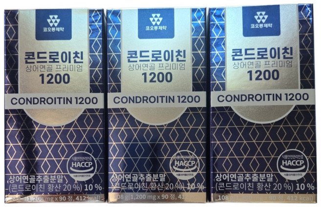 뉴 코오롱제약 콘드로이친 상어연골 프리미엄 1200 1200mg 90정, 3개