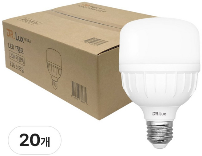 닥터룩스 고용량 LED 전구 T램프 20W, 20개