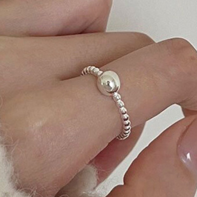 유헤르 데일리 실버 s925 볼 포인트 오픈 링 반지