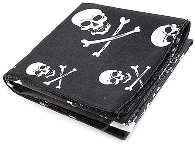하바행크 노벨티 Skull Crossbones 반다나 등산손수건 스카프 헤어밴드