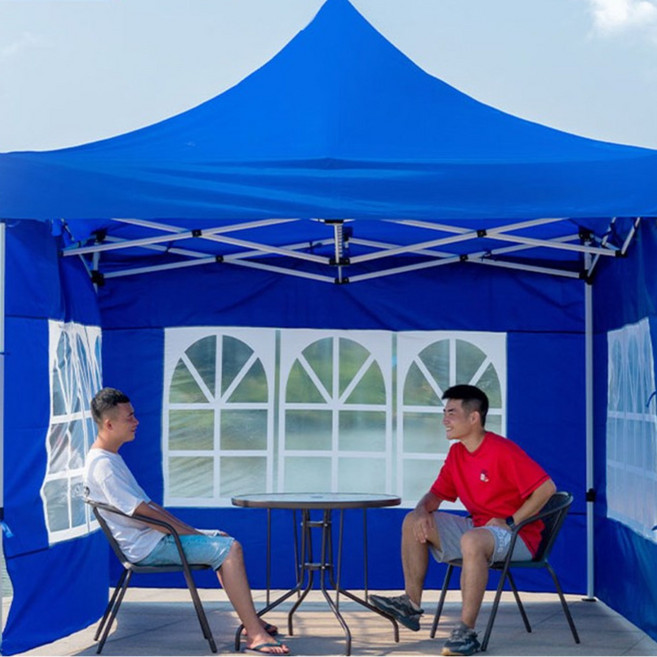 야외 접이식 이동식 천막 캐노피천막, 4면, 블루