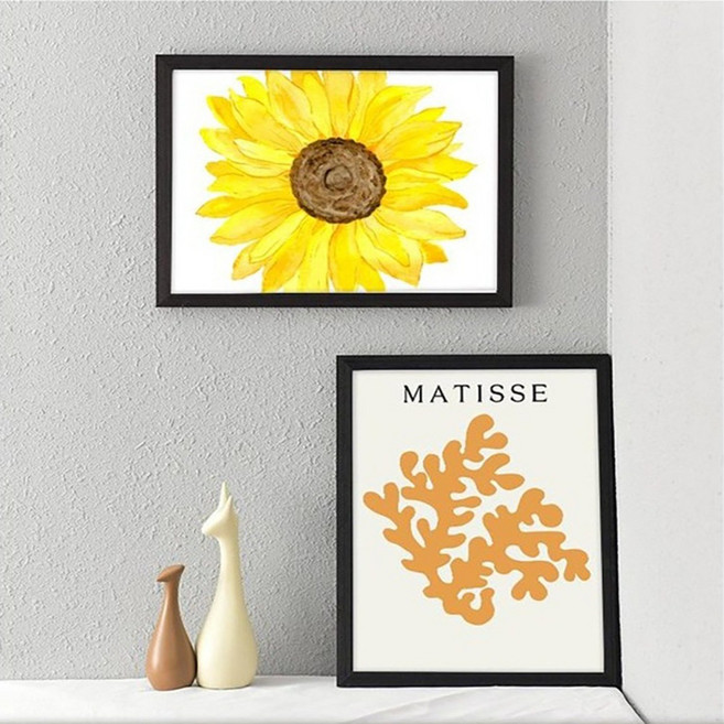 마벨인홈 내츄럴 우드 프레임 전시 장식 액자, 1개, 블랙우드