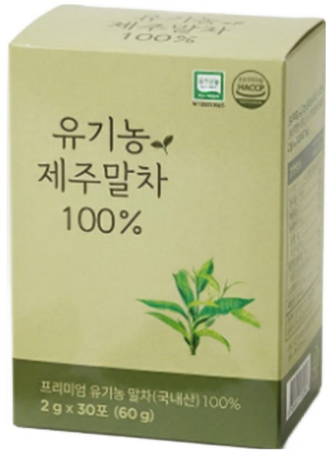 유기농 제주 말차 분말 가루 스틱, 1개, 30개입, 2g