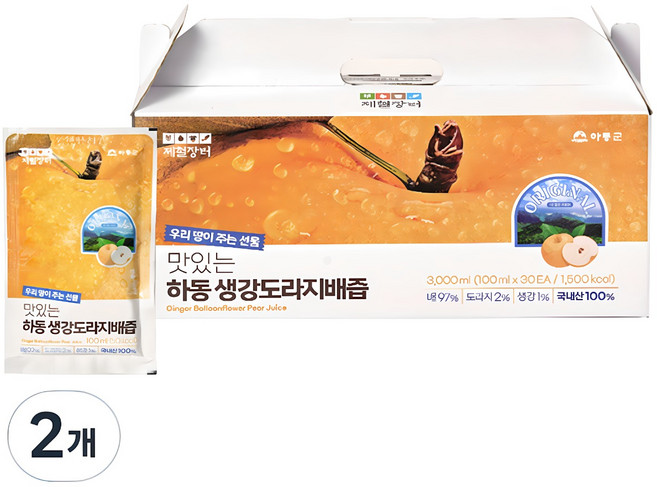 제철장터 맛있는 하동 생강도라지배즙 30p, 2개, 3L