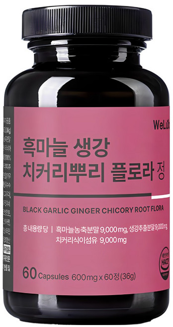 먹는수액 면역력 흑마늘 생강 치커리뿌리 플로라 흑생강 파비플로라, 2개, 60정