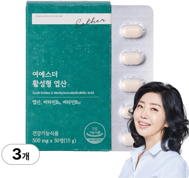 [본사직영] 여에스더 활성형 엽산 (국내 특허 보유 5-MTHF) 국민영양 프로젝트, 30정, 3개 - 쿠팡