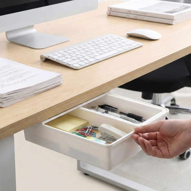 대경마켓 공간 활용 부착식 히든 서랍, 화이트