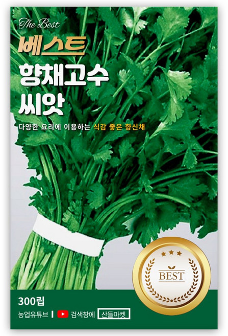 베스트 향채 고수 씨앗 300립 특이한 향이 있는 식감 좋은 향신채 고수씨 종자, 1개