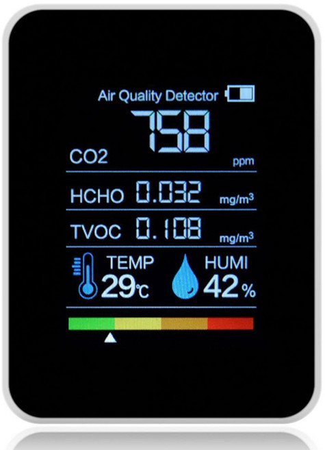 공기질 측정기 프리미엄 스위스 센서, 1개, 화이트