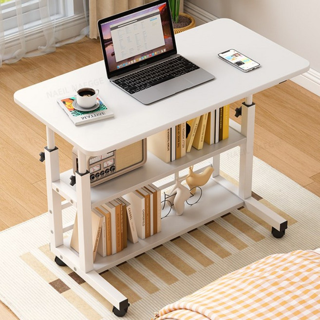 NAEILNAEGGE 높이조절 이동식 사이드 테이블, 화이트