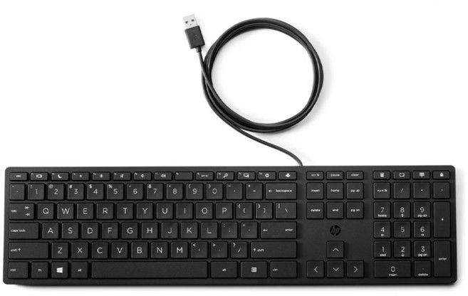 HP 데스크탑 320K 유선 키보드 한영자판 블랙 사무용, HP 320K