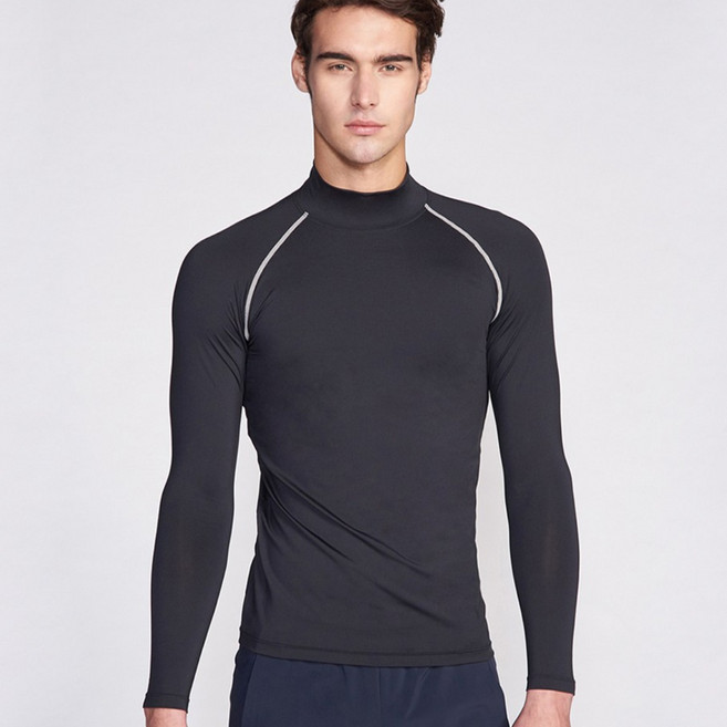 썸앤핏 남성용 스포츠 컴프레션 기능성 목폴라 긴팔 언더레이어 상의 MTL1002