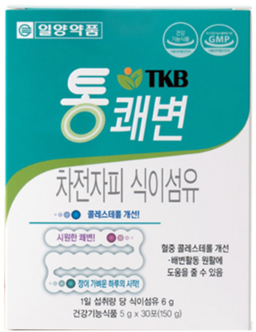 일양약품 차전자피 TKB통쾌변 콜레스테롤개선 식이섬유 다이어트 변비 영양제 5g 30포, 12박스, 150g