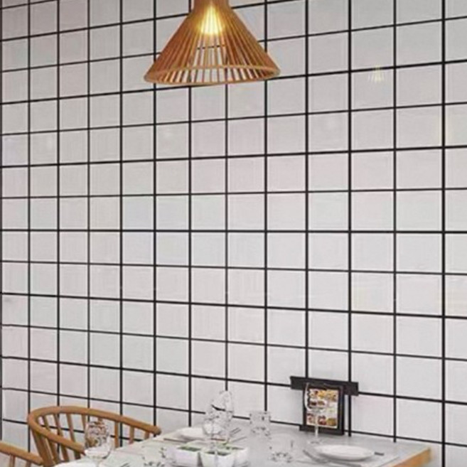 FONOW 화장실리모델링 손쉬운 조작 방수 방유 벽면 친환경 벽 스티커, B1-체크화이트 10장