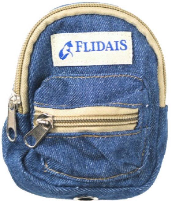 [플리다스] 클리퍼 강아지 배변봉투 가방 미니 데님 풉백, 1개, 1개입