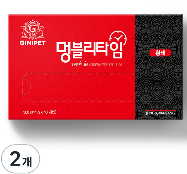 정관장지니펫 멍블리타임 짜먹는 간식, 황태, 560g, 2개