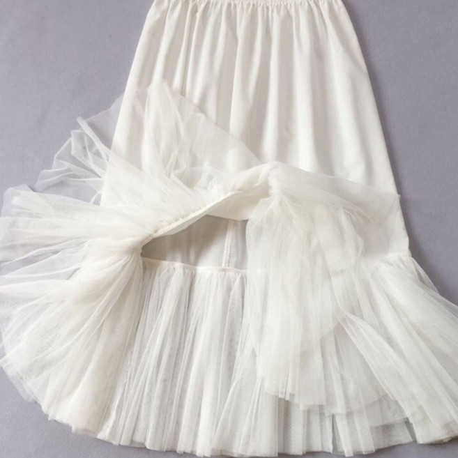 Makone 레이어드 속치마 이너 단층 여성 스커트 빅 새 밑단 면