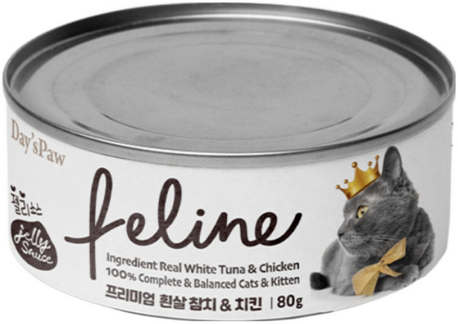 데이스포 고양이 필라인 간식캔, 혼합맛(흰살참치/치킨), 80g, 24개