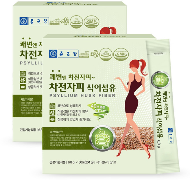 종근당 차전자피 식이섬유 30개입, 204g, 2개