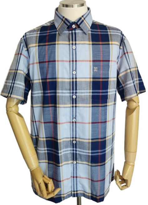 [당일발송] 닥스 DAKS 남성용 면혼방 여름 반팔셔츠 체크 남방 선물 포장제 동봉 선물용