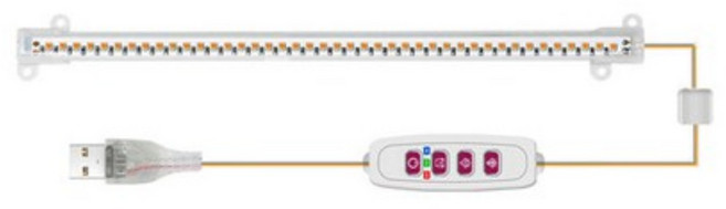 스마토이 LED바 식물등 식물조명 식물성장등 50cm 1구, 기타색, 1개
