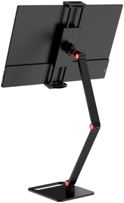 MagicRaven 휴대용 모니터 거치대 테블릿 스탠드 360도 회전 높이조절 접이식, 1개, 암 길이 18x18cm 블랙