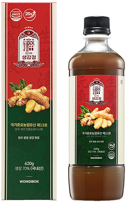 물 한 방울 안 들어가 진한 국내산 100% 봉동 생강 원기복 생강청 원액 생강차, 620g, 1개, 1개입