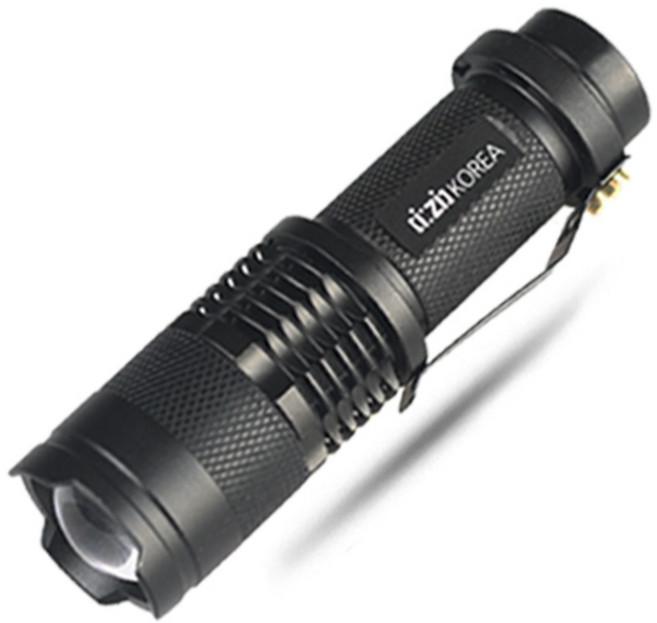 이지코리아 휴대용 LED 후레쉬 손전등 AA건전지, 1개, 블랙