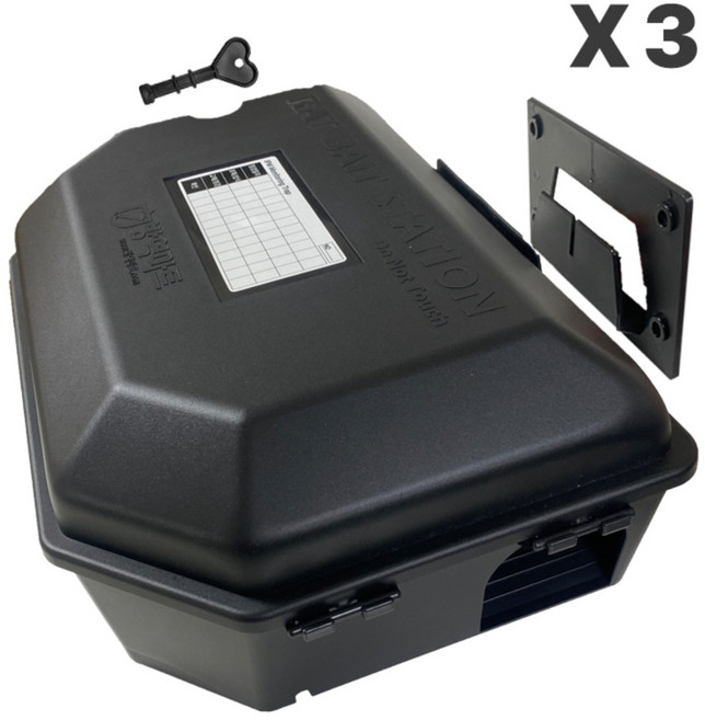 특허받은 벽 고정 마우스 박스 식품공장 쥐 덫 끈끈이 트랩 쥐약 상자 방역업체 사용 제품, 1개, 3개입