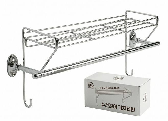 홈픽스 수건걸이 거치선반, 1개, 실버
