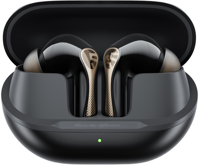 사운드피츠 Air5 Pro+ 고음질 ANC 노이즈캔슬링 무선 블루투스 이어폰 에어5 프로 플러스, Black