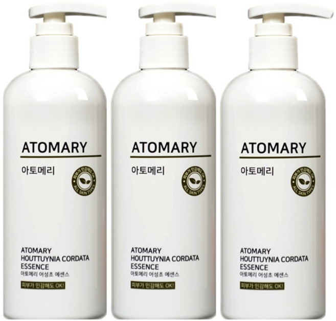 아토메리 ATOMARY 어성초 에센스 300ml 3통 약산성 민감 약산성 저자극 바디 페이스 로션타입 대용량 에센스, 300g, 3개