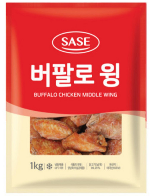 사세버팔로윙 버팔로봉.사세가라야게 사세치킨너겟 사세오리슬라이스 사세점보닭다리 사세순살치킨 사세후라이드근위, 01.사세 버팔로윙1kg, 10.사세 오리 슬라이스800g