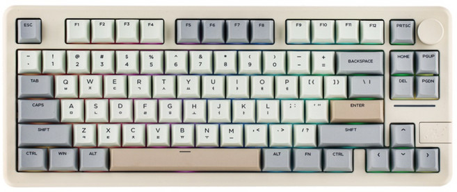 EPOMAKER GALAXY70 75배열 한글버전 알루미늄 유무선 기계식 키보드, 제조사축, 지브라축, 그레이