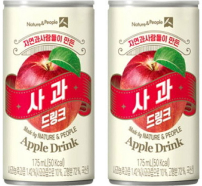 자연과사람들이 만든 사과드링크 175mlx60, 175ml, 90개
