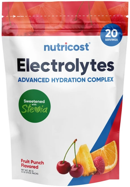 뉴트리코스트 전해질 일렉트로라이트 하이드레이션 스틱팩 과일펀치향 20개입, 1개, 80g - 쿠팡