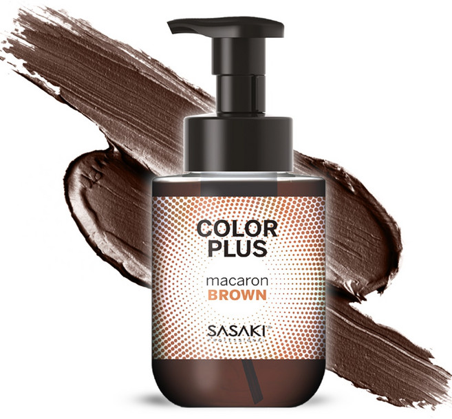 사사키 마카롱 보색 염색 컬러 샴푸 브라운, 1개, 300ml
