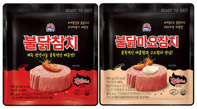 [사조대림] 불닭참치 파우치 100g x8개 +불닭마요참치 파우치 100g x8개, 상세 설명 참조