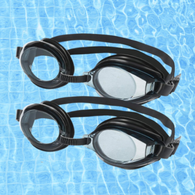 말코니 성인 수영안경, 2개, 블랙