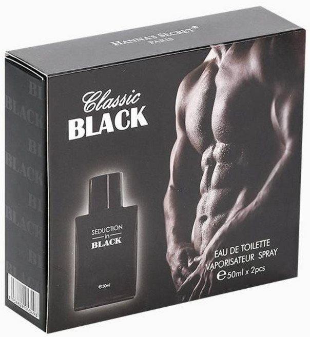 HANNA'S SECRET 시덕션 블랙 포맨 남자향수 50ml+50ml, 2개, 50ml