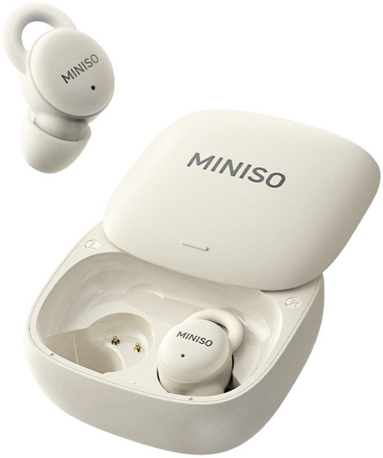 MINISO 블루투스 무선 수면 이어폰 잠자는 이어폰 AI 탑재 불면증 해소 아이템, 베이지, X10