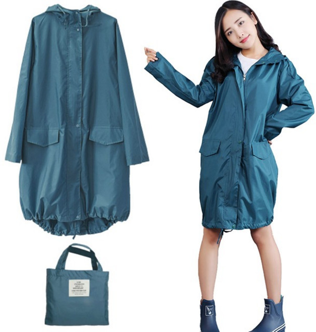 스토리원 여성 후드 레인코트 우비 우의 가방 세트 URJ009