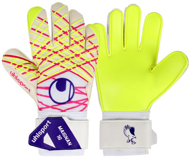 울스포츠 Uhlsport 프레딕션 소프트 골키퍼 장갑 메냥에디션, 1개, 화이트 / 플루오 옐로우 / 핑크